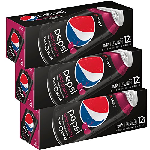 Pepsi Zero, Wild Cherry, 12 Fl Oz. Can, 3 (12 Pack)