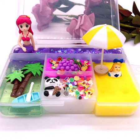 Usupdd Mixing Colorful DIY Mud Mermaid Crystal Puff Slime Scented Clay Toy Gift 300ml WANG220810-5105