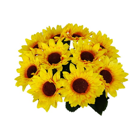 DDgui New Upgraded 10PCS Sunflower Artificial Flower Latex Real Bridal Bouquet Home Decoration DDgui LCC220921-3619