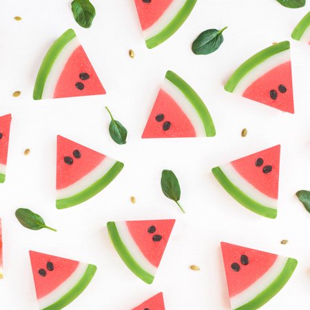 FengLS Artificial Plastic Red Watermelon Slice Realistic Fruit Decoration (6 Pieces) 09-Kitchen-12A#3460 Home Kitchen MYFArtificial Plastic Red