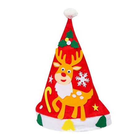 MIANHT DIY Craft Sewing Felts Cartoon Christmas Hat Kit Kids Sewing Toy Gift Xmas Decor - 2022 Fashion DIY Craft Sewing D-#7263