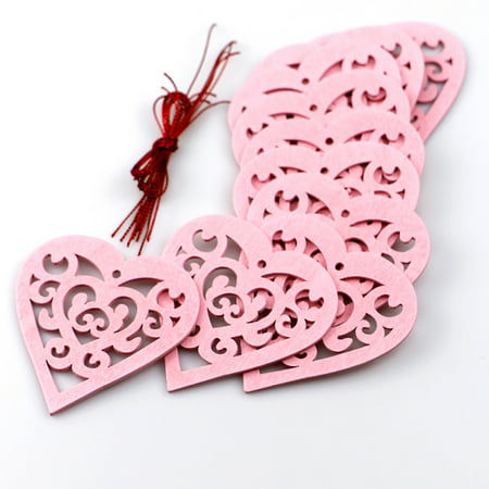 Usupdd Heart-Shaped Wood Chips 10 Pieces of Wooden Heart-shaped Pendants for Wedding Decoration Usupdd 220804-8306