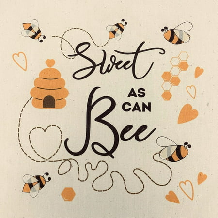 Sweet as Can Bee Natural 100% Cotton Canvas Fabric Panel