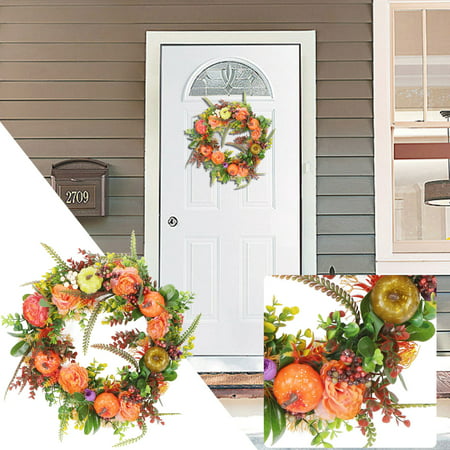 FengLS Autumn Home Decoration Wreath and Doorplate Decoration in Front of the Door 10-MYF HAPPY-06A#2292 LUCKY MYFAutumn Home Decoration