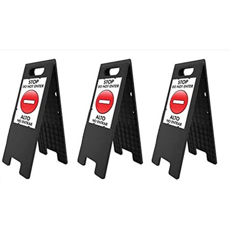 Headline Sign - Customizable Tent Floor Signs  Black  3-Pack (5513)