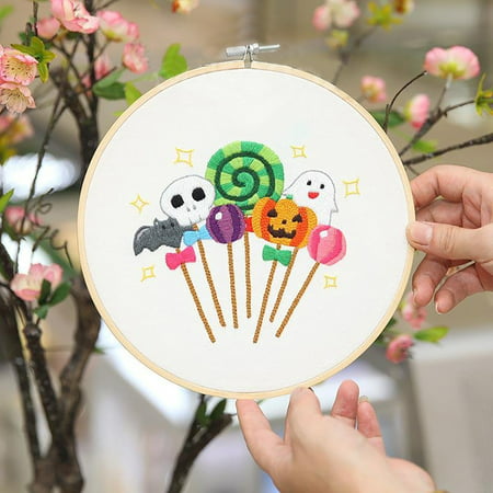 Usupdd New Fashion Halloween Embroidery Kit Home Decor Halloween Gifts Craft Kit English Manual - 2022 New Toys Halloween Embroidery Kit a-a#8775