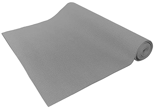 BalanceFrom 3mm Thick High Density Anti-Tear Exercise Yoga Mat with Optional Yoga Blocks Gray