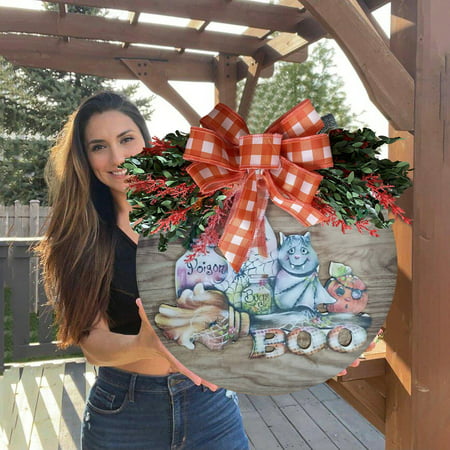 Halloween Autumn Pumpkin Truck Stolen Goods Wreath Doorplate Home Decoration Halloween Decorations-a#5796 2022 Halloween Halloween Autumn Pumpkin