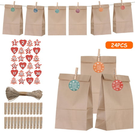Usupdd New Christmas DIY Pattern Candy Bag 1-24 Advent Calendar Bundle Linen Gift Xams Usupdd WAA220817-5674