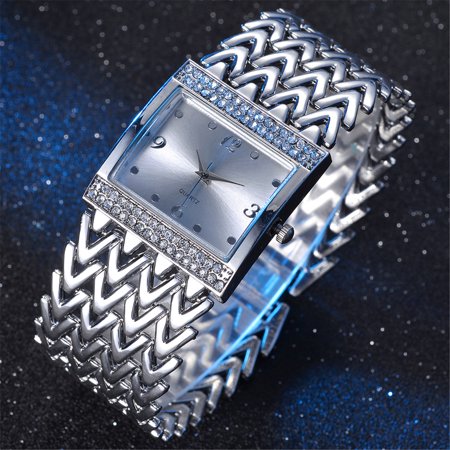 Usupdd 1PC Fashion Wide Strap Casual Diamond Square Digital Quartz Ladies Watch Usupdd 220815-6678