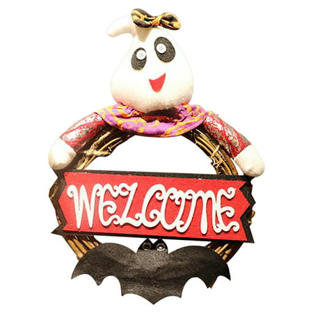 Mittory the House of the Ghost House Decorated with Rattan Wreath Bat Wreath Home Color #4397