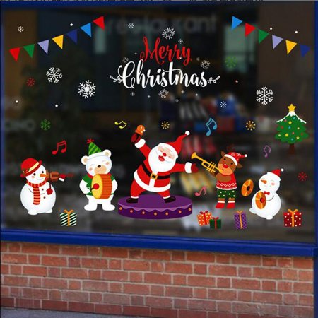 Miximx Christmas Stickers Decoration Shopping Mall Glass Window Stickers PVC Electrosta - Gifts Ltz Miximx Christmas Stickers Decoration a-a#9585