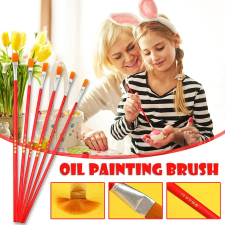 DDgui New Upgraded 6 Pearlescent Blue Nylon Hair Easter Graffiti Painting Set Brushes DDgui LBB220922-4722