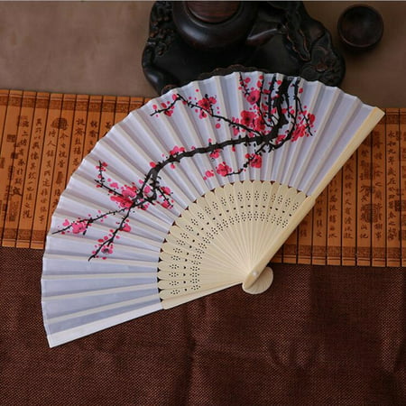 Usupdd New Vintage Bamboo Folding Hand Held Flower Fan Chinese Dance Party Pocket Gifts Usupdd WAA220817-2658