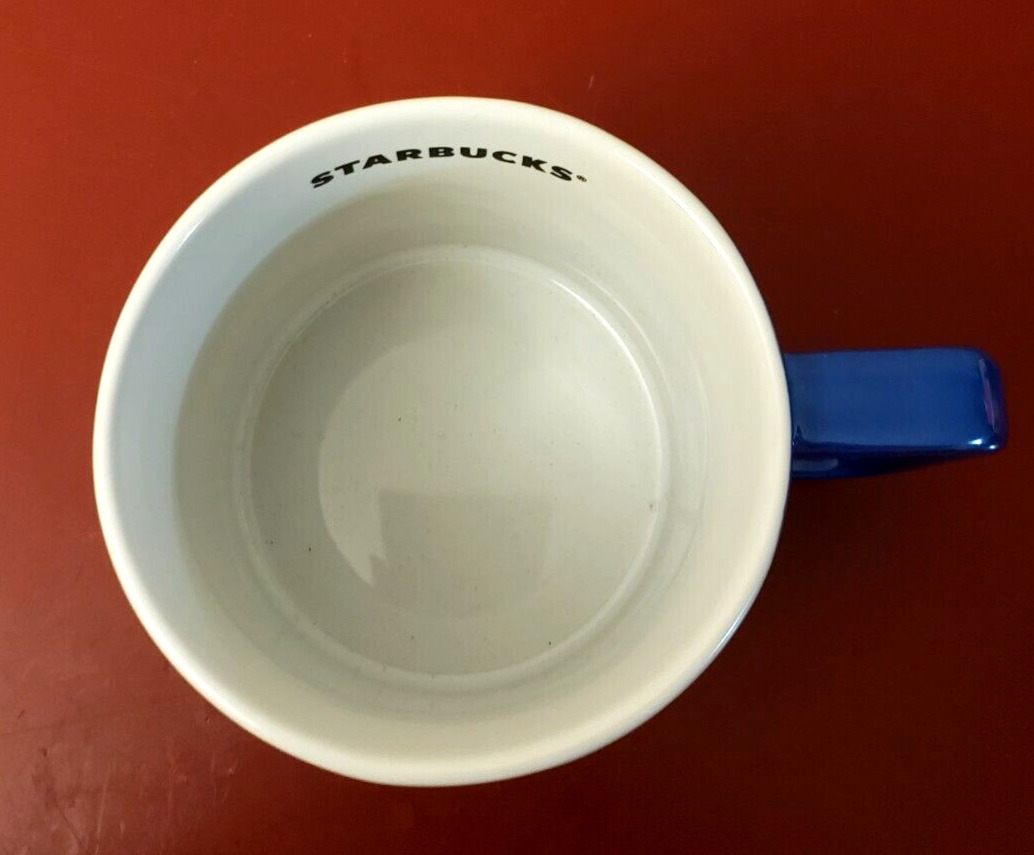 STARBUCKS MUG BLUE/WHITE TEXTURED TWIST DIAGONAL OMBRE CERAMIC 12 OZ. Yr.2022 thumbnail