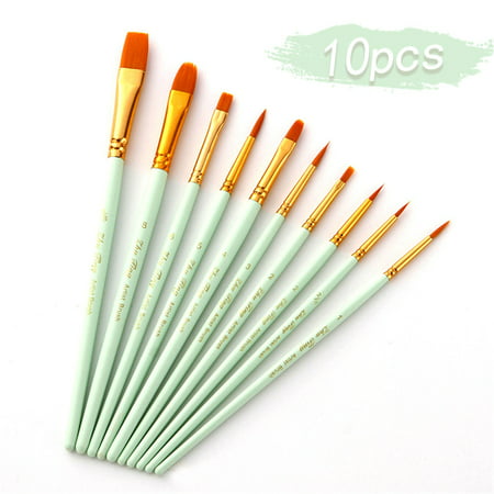 Miximx 10PCS Artist Watercolor Painting Brushes Brush Oil Acrylic Watercolor Painting Beautifully Crafted 0804#1136