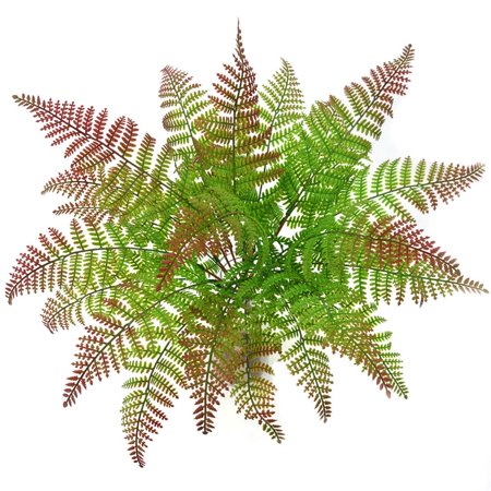 Artificial Boston Fern Red Ferns Bush Faux Grass Fake Plastic Shrubs Plant Best