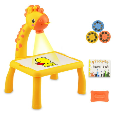 Fiudx Child Smart Giraffe Style Projector Desk with Light & Music Learning Painting Machine Toy 1253