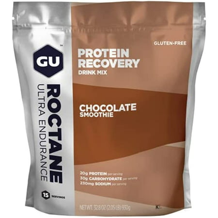 Gu Energy Roctane Ultra Endurance Protein Recovery Drink Mix  15-Serving Pouch  Chocolate Smoothie