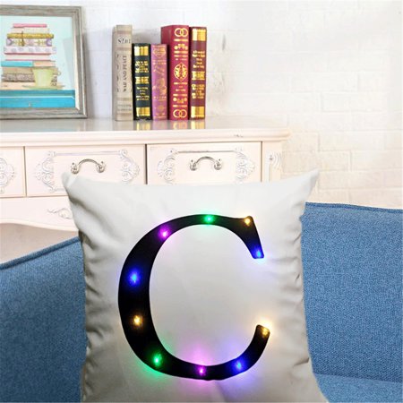 Miximx Letter Luminous Pillowcase LED Luminous Pillowcase Sofa Christmas Pillowcase - Gifts Ltz Miximx Letter Luminous Pillowcase a-a#24791