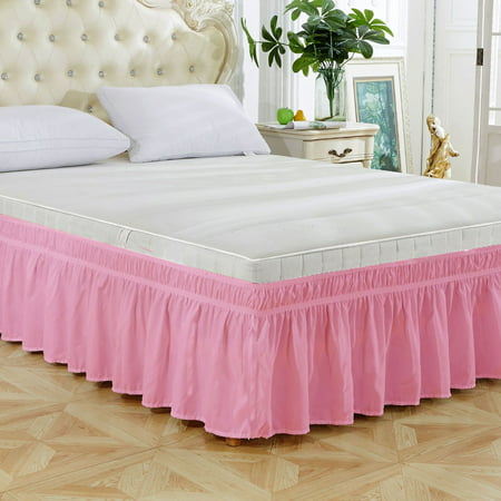 Usupdd Bed Skirt Wrap Around Elastic Ruffles Resistant with Adjustable Elastic Belt Usupdd 220805-6249