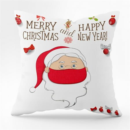Christmas Pillowcase Santa Claus Mask Christmas Tree Snowflake Peach Skin Printed Sofa Pillowcase 08HWC15A#7950 2022 the Hot Christmas Pillowcase Sant