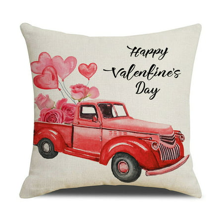 DDgui New Fashion Valentine S Day Pillowcase Truck Love Sofa Pillowcase Square Linen Printing Pillowcase DDgui LAA220927-4723