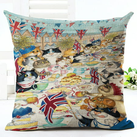 DDgui 1PC Cute Cat Printing Pillowcase Cushion Cover Vintage Style Retro Style Cats - 2022 New Toys 1PC Cute a-a#6051 DDgui 220919-6051