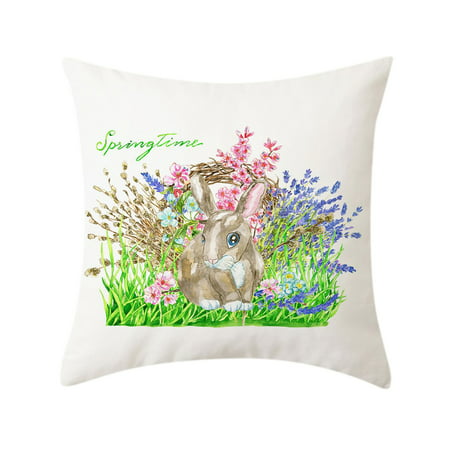 Easter Bunny Short Plush Home Decor Cushion Pillowcase Uscallm 7-19-#3251 2022