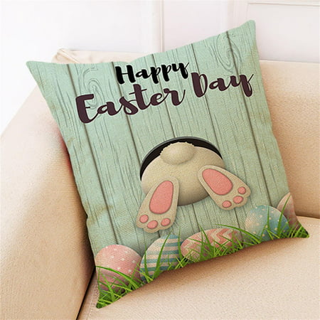 Easter Day Linen Pillowcase for Home Decoration 18x18 Inches 08HWC15A#6317 2022 the Hot Easter Day Linen
