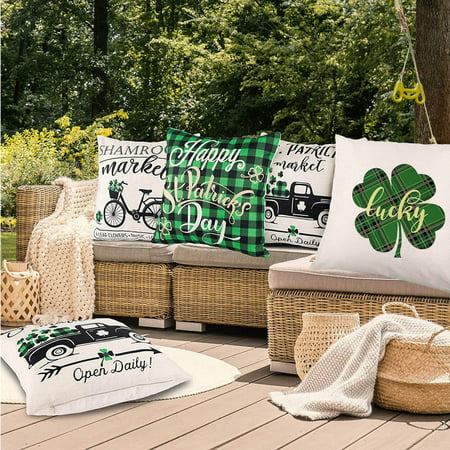 4PC St. Patrick S Day Pillowcase Decorative Pillow Case Creative Pillow Case USLJ9-24326 2022 Clearance HALLOWEEN DECOR 4PC St. Patrick S