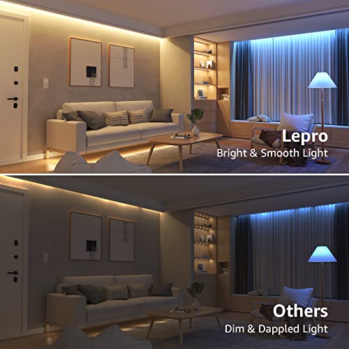 Lepro RGB LED Strip Lights Kit, 16.4ft 24V Flexible LED Light Strip, 5050 SMD LED, Color Changing Rope Light with Remote Controller and 24V Power Supp