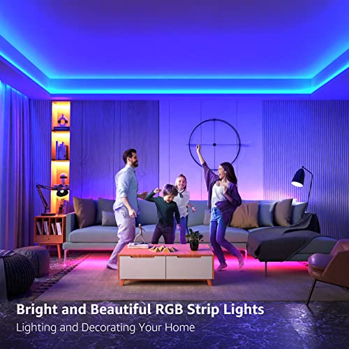 Lepro RGB LED Strip Lights Kit, 16.4ft 24V Flexible LED Light Strip, 5050 SMD LED, Color Changing Rope Light with Remote Controller and 24V Power Supp