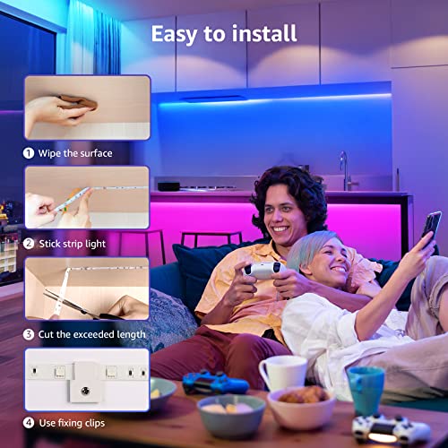 Lepro RGB LED Strip Lights Kit, 16.4ft 24V Flexible LED Light Strip, 5050 SMD LED, Color Changing Rope Light with Remote Controller and 24V Power Supp