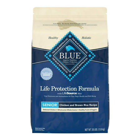 Blue Buffalo Life Protection Senior Chicken and Brown Rice Recipe Dry Dog Food  30 Lb. Bag