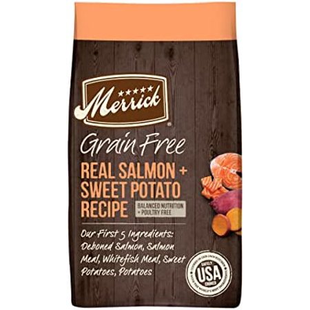 Merrick Dry Dog Food  Real Salmon and Sweet Potato Grain Free Dog Food Recipe - 22 Lb. Bag
