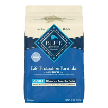 Blue Buffalo Life Protection Adult Natural Chicken and Brown Rice Recipe Dry Dog Food  30 Lb. Bag