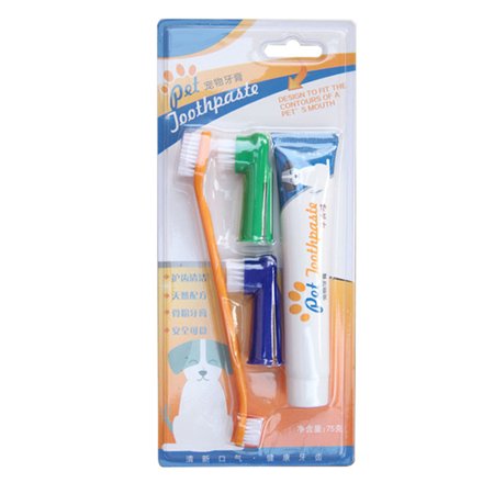 Pet Toothpaste and Toothbrush Set Pet Toothpaste Set Pets Kit Pet Toothpaste and Toothbrush Set Teeth Healthy Portable Pets Kit for Dogs and Cats 9332