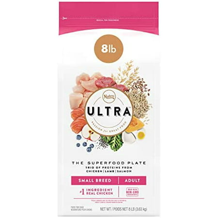 NUTRO ULTRA Adult Small Breed High Protein Natural Dry Dog Food with a Trio of Proteins from Chicken  Lamb and Salmon  8 Lb. Bag