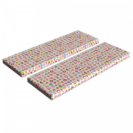 Dessert Bench Cushion Set of 2  Confectionary Pattern of Pretzels and Candies on Pinky Polka Dotted Background  Standard Size Foam Pad and Decorative 