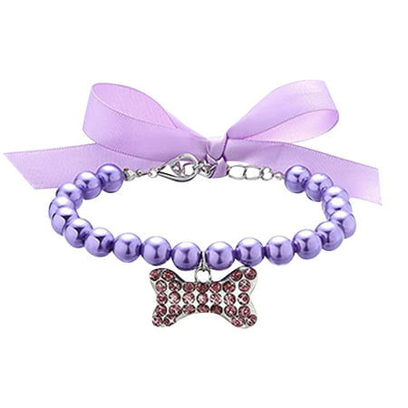 MIANHT Pet Jewelry Pearl Necklace Cat and Dog Collar Pendant Gift Decoration - 2022 Fashion Pet Jewelry Pearl I-#6990