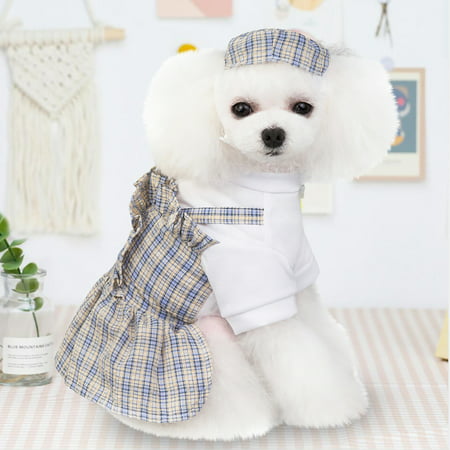 Usupdd New Fashion Pet Dog Summer New Dress Cute Plaid Uniform Skirt Princess Style Unisex - 2022 New Toys Pet Dog Summer a-a#4890