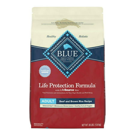 Blue Buffalo Life Protection Formula Natural Adult Dry Dog Food  Beef and Brown Rice  30 Lb. Bag