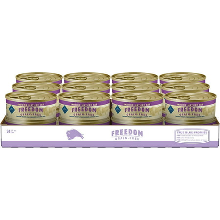 Blue Buffalo Freedom Grain Free Natural Indoor Mature Dry Cat Food and Wet Cat Food  Chicken