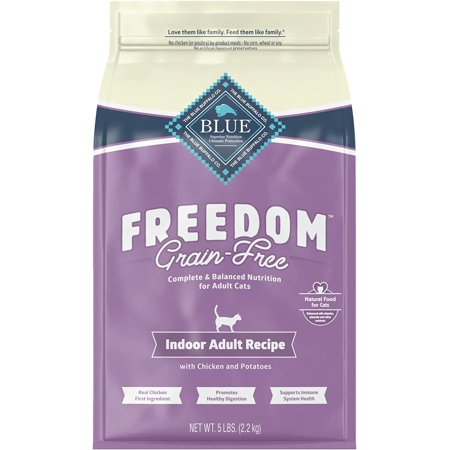 Blue Buffalo Freedom Grain Free Natural Indoor Adult Dry Cat Food  Chicken 5-lb