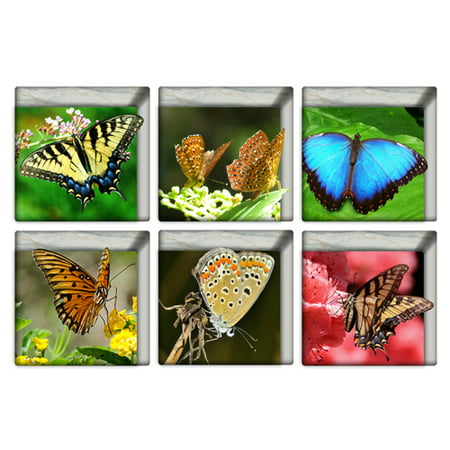 Usupdd 2022 New 6pcs 13x13cm Butterfly Pattern 3D Anti Slip Waterproof Bathtub Sticker Usupdd WEE220817-2723