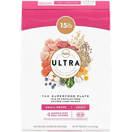NUTRO ULTRA Adult Small Breed High Protein Natural Dry Dog Food with a Trio of Proteins from Chicken  Lamb and Salmon  15 Lb. Bag