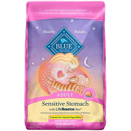 Blue Buffalo Sensitive Stomach Natural Adult Dry Cat Food  Chicken & Brown Rice 15-Lb