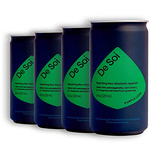De Soi Non-Alcoholic Apéritif, Purple Lune 4 Cans (8 Fl Oz Each)