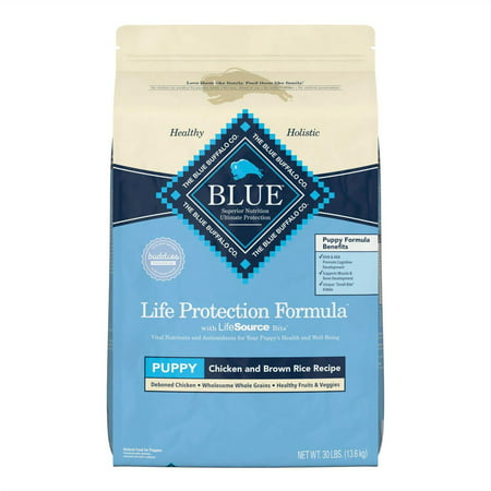 Blue Buffalo Life Protection Puppy Natural Chicken and Brown Rice Recipe Dry Dog Food  30 Lb. Bag